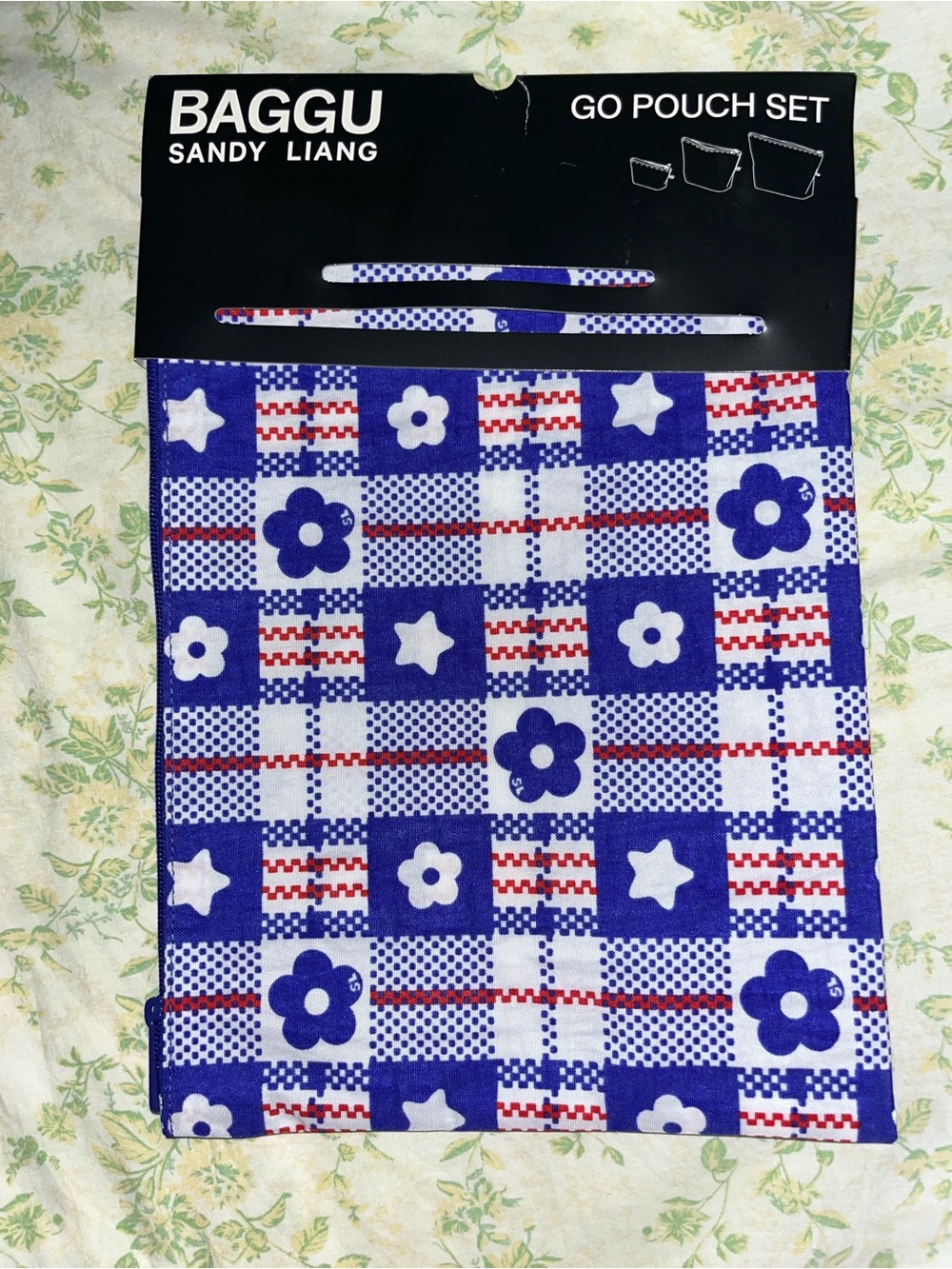 NAGGU X SANDY LIANG Blue, Qhite and Red Large Go Pouch Bag NEW